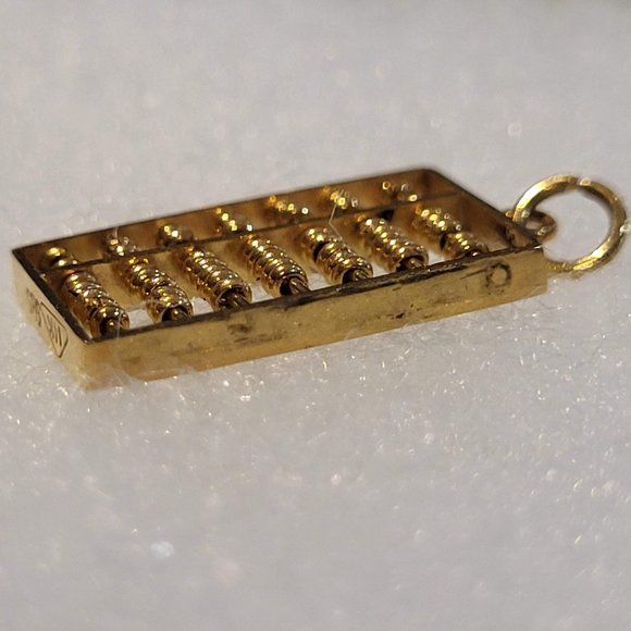 14K Gold Abacus Pendant - Picture 2 of 9